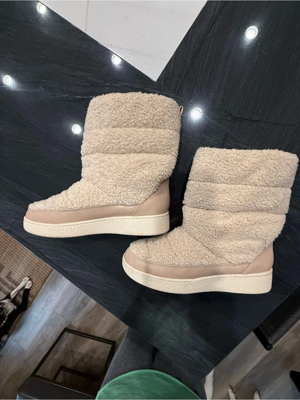Target Beige Mid-Calf Winter Boots